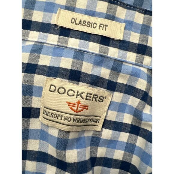 Dockers Men Wrinkle Free Blue Short Sleeve Shirt Size XL - Picture 7 of 10